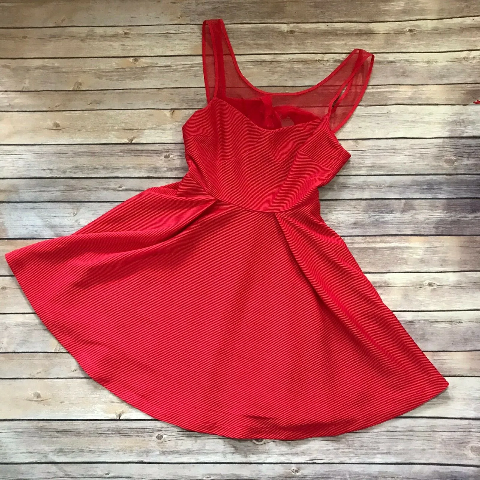 BCBGeneration Womens Dress Size 2 Red Empire Waist Mini Back Tie Tank NEW‎ - Image 4