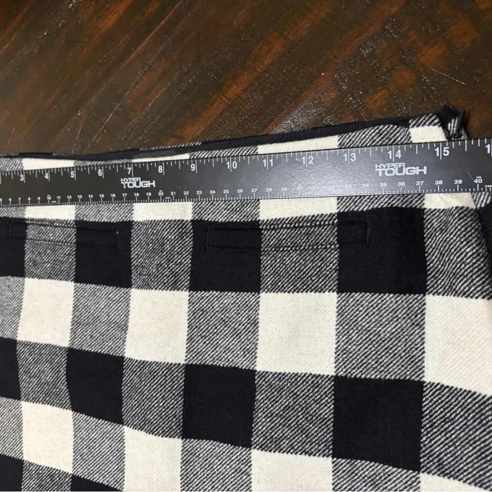 Talbots Wool Plaid Checkered Mini Skirt Black and White buffalo print - Image 6
