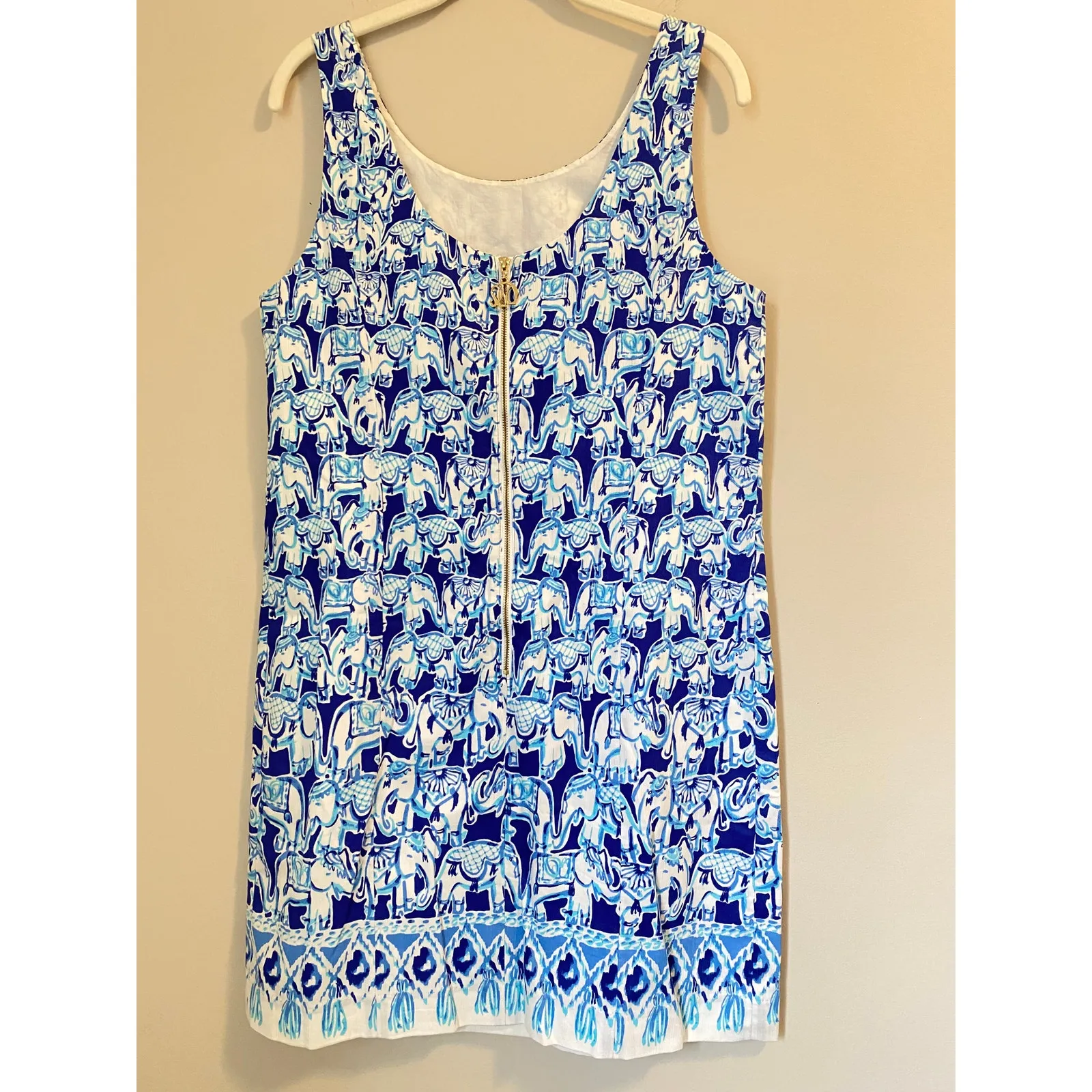 Lilly Pulitzer Cathy Shift Get Trunky Elephant Print Dress In Bomber Blue Sz. 10 - Image 3