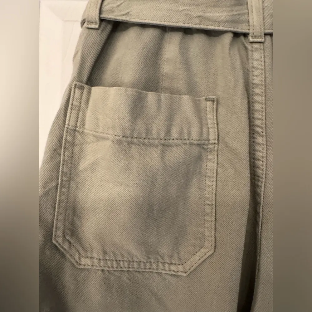 AG Adriano Goldschmied Paperbag Kai High-Rise Shorts Sulfur Natural Agave Sz 25 - Image 13