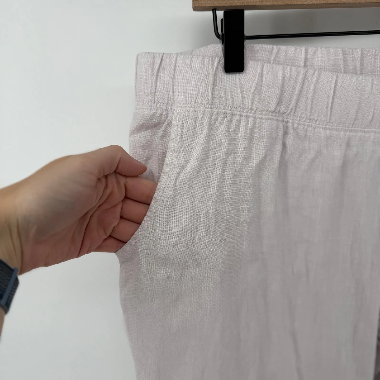 Lilly Pulitzer Wide Leg Palazzo Linen Pants Light‎ Pink Women XL Pockets Flowy - Image 3