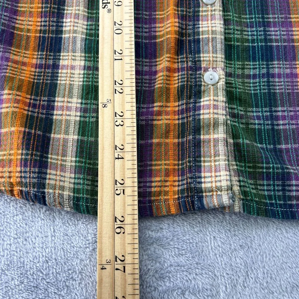 Orvis Women's Long Sleeve Button Up Indian Madras Plaid Shirt Size 14 Classic - Image 8