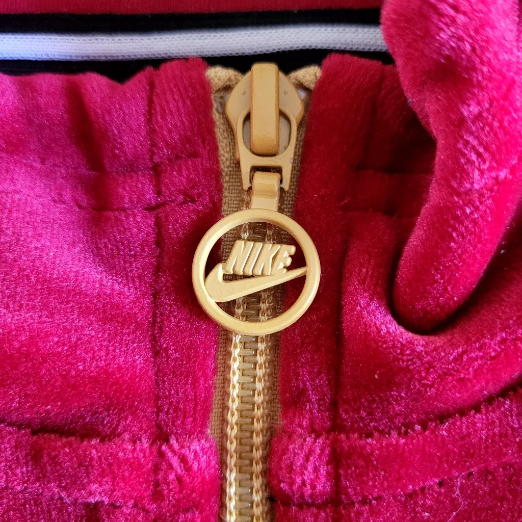 Nike Velour 1/4 Zip Sweatshirt Womens Size Small - Image 4