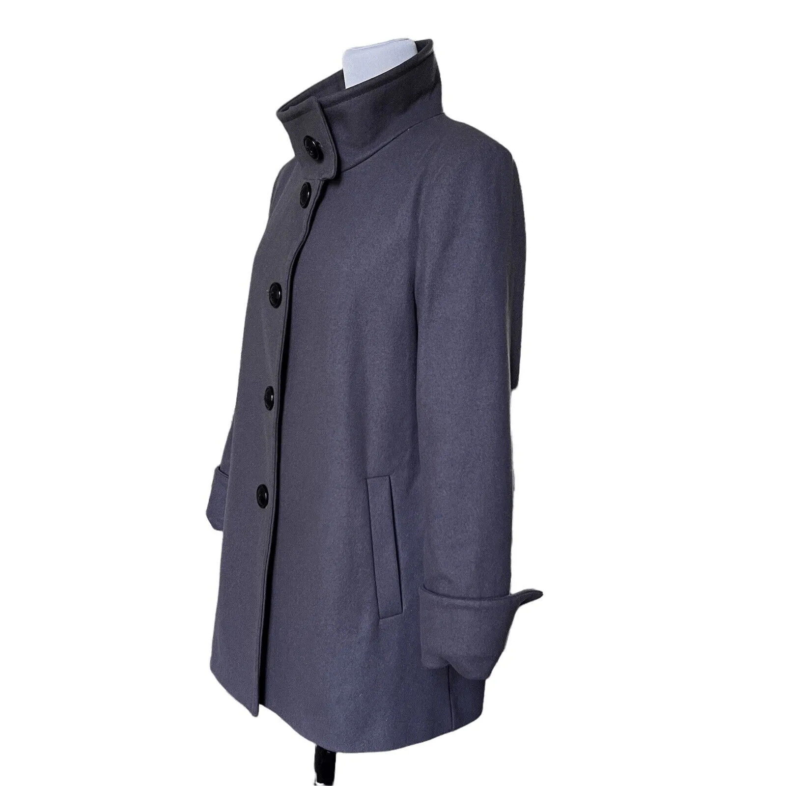 Larry Levine  Gray Wool Blend Winter Coat Size Medium - Image 6