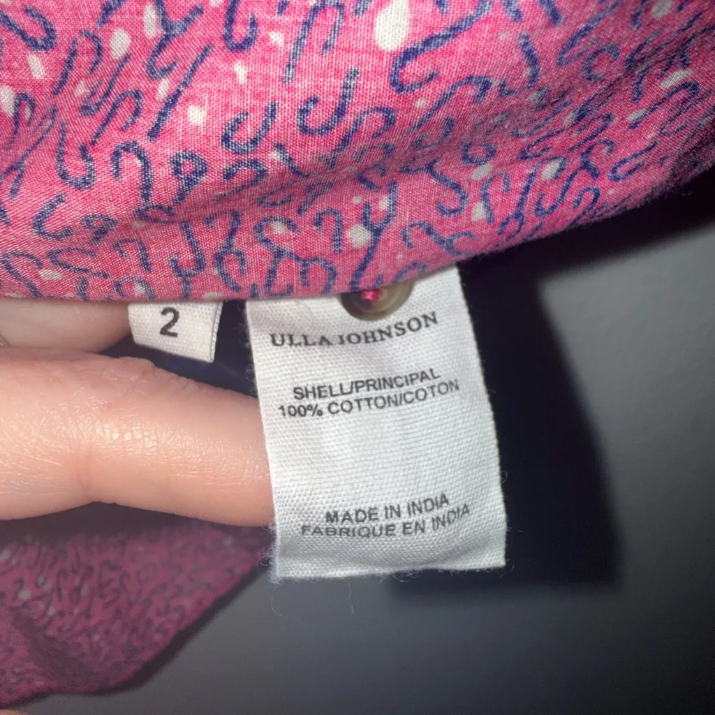 Ulla Johnson Tilda Top + Martime Shorts in Fuchsia 2 Piece Matching Set Size 2 - Image 8