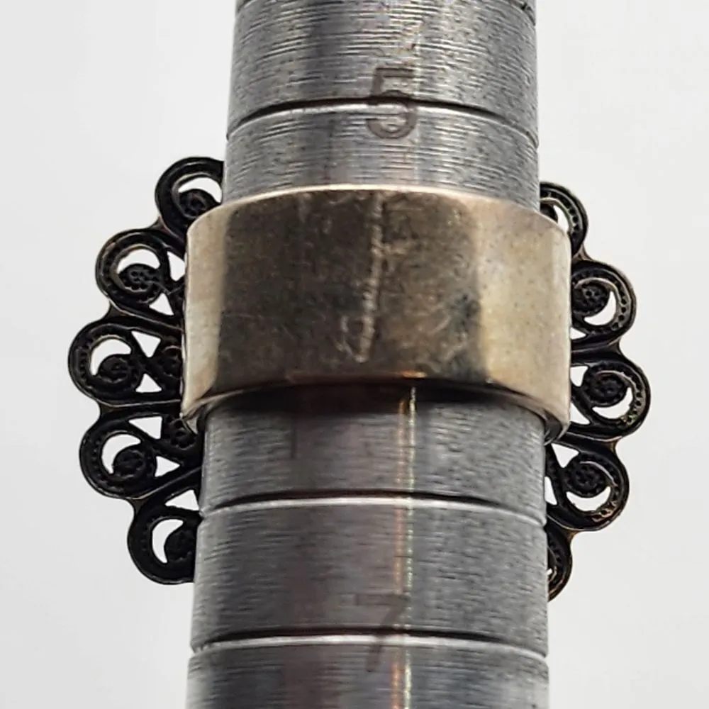 Liz Palacios bronze tone, silver tone, and orange crystal ring (6) Gold - Image 7