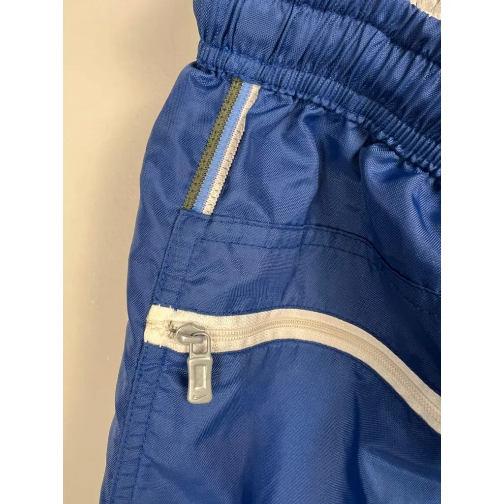 Vintage mid to late 90s Unisex Nike Track Pants Blue/White Size S. Streetwear - Image 5