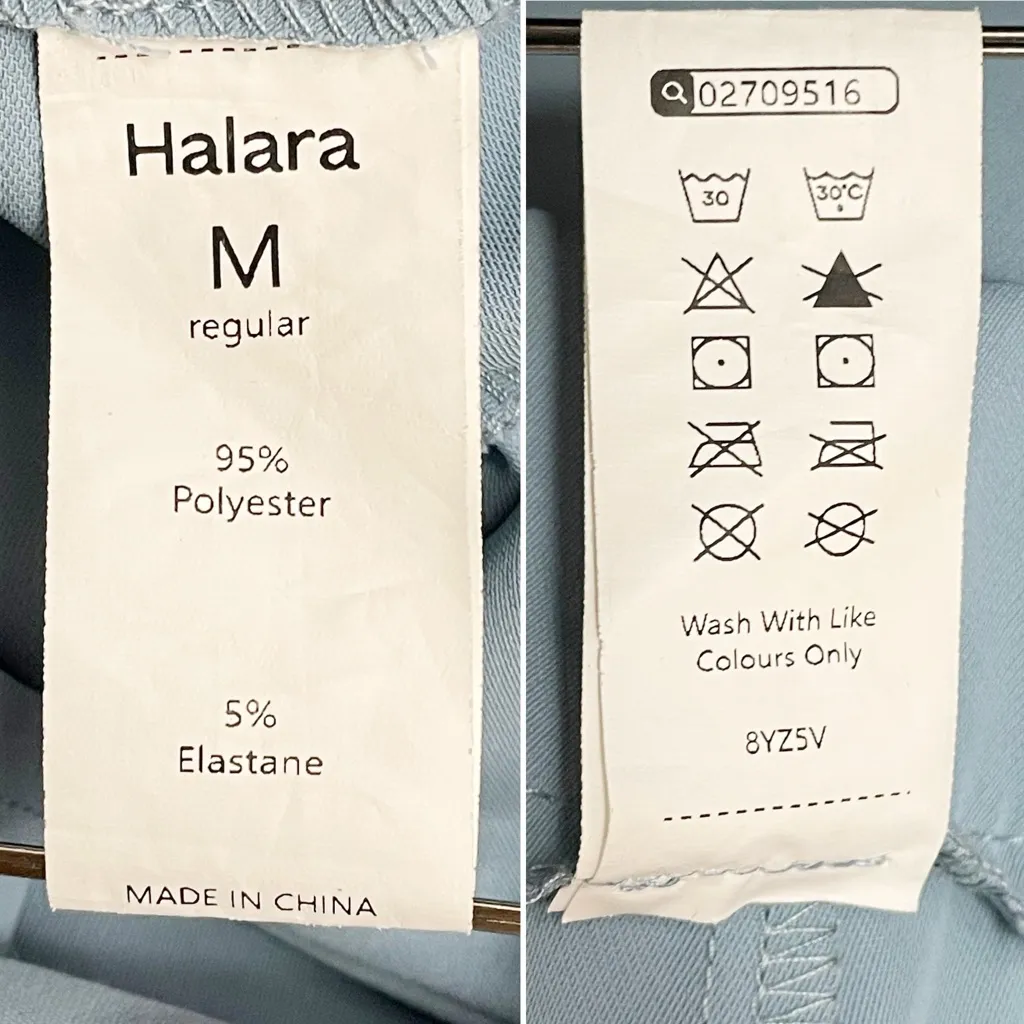 Halara Flex High Waisted Tie Side Wide Leg Work Pants Blue Wrap Size Medium - Image 10