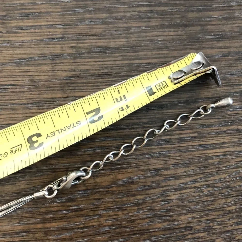 70s inspired Fashion long necklace w faux turquoise stones Blue - Image 6