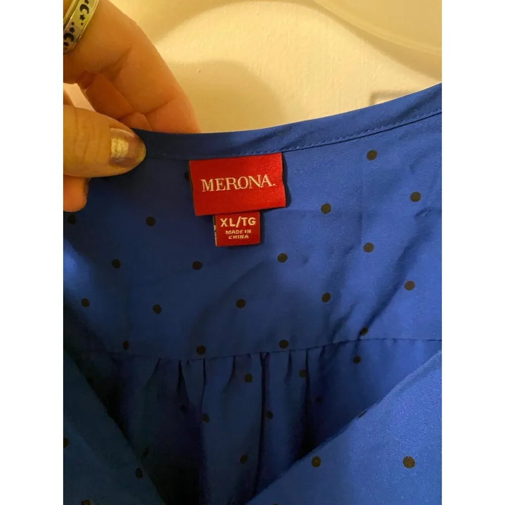 Beautiful Lightweight Target Merona XL blue polka dot Dress - Image 5