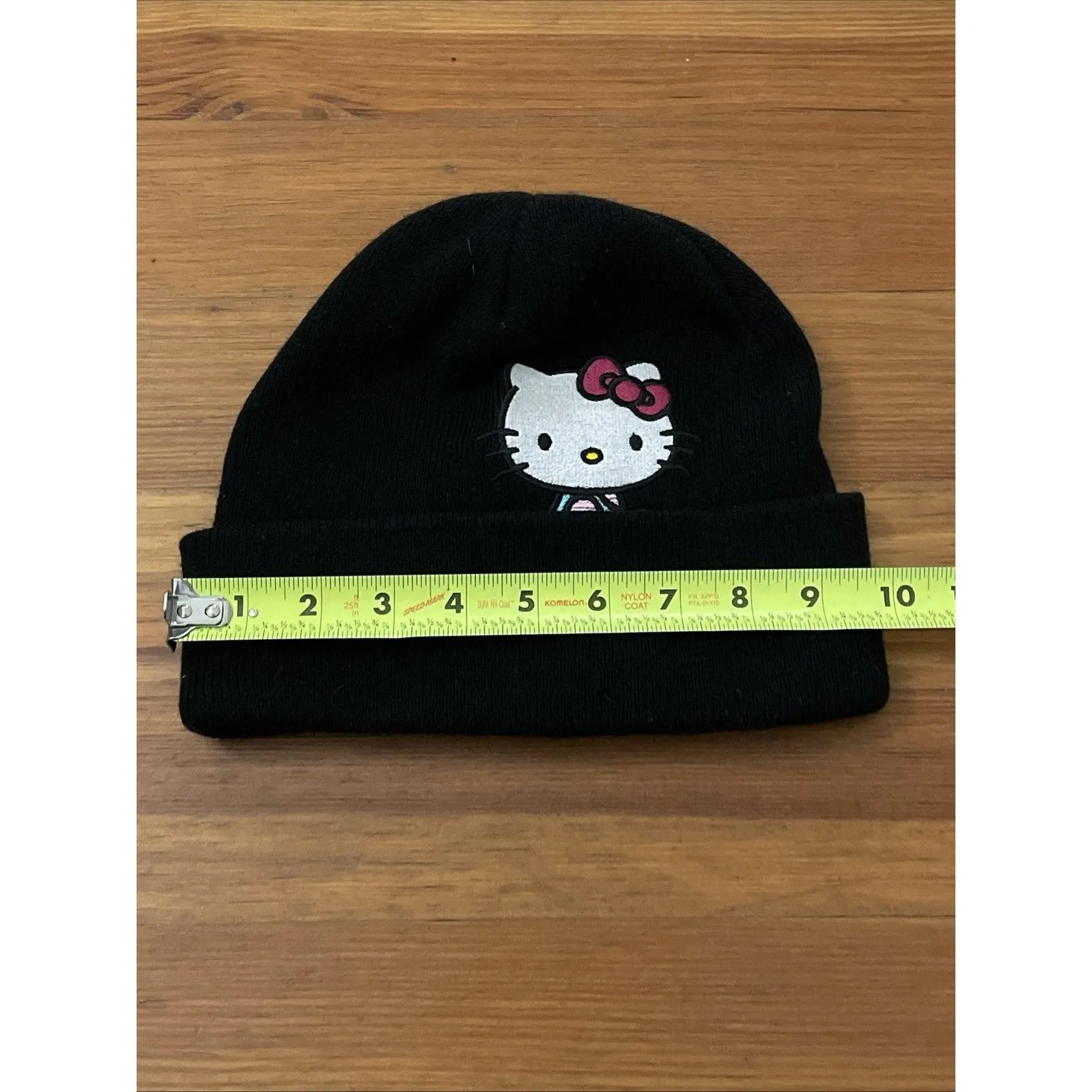 Hello Kitty Black Knit Beanie Hat Sanrio Adult OSFA - Image 10