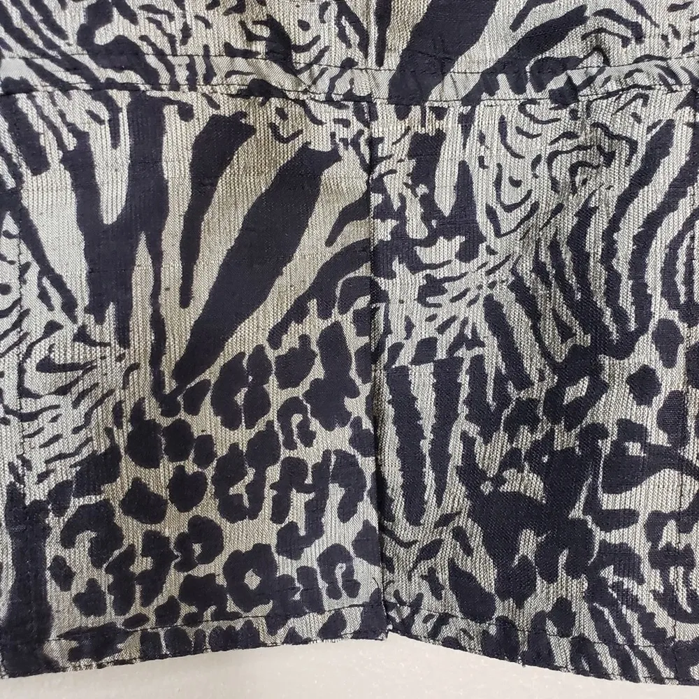 Chico's Womens S 100% Silk Animal Print Open Front Blazer - Image 7