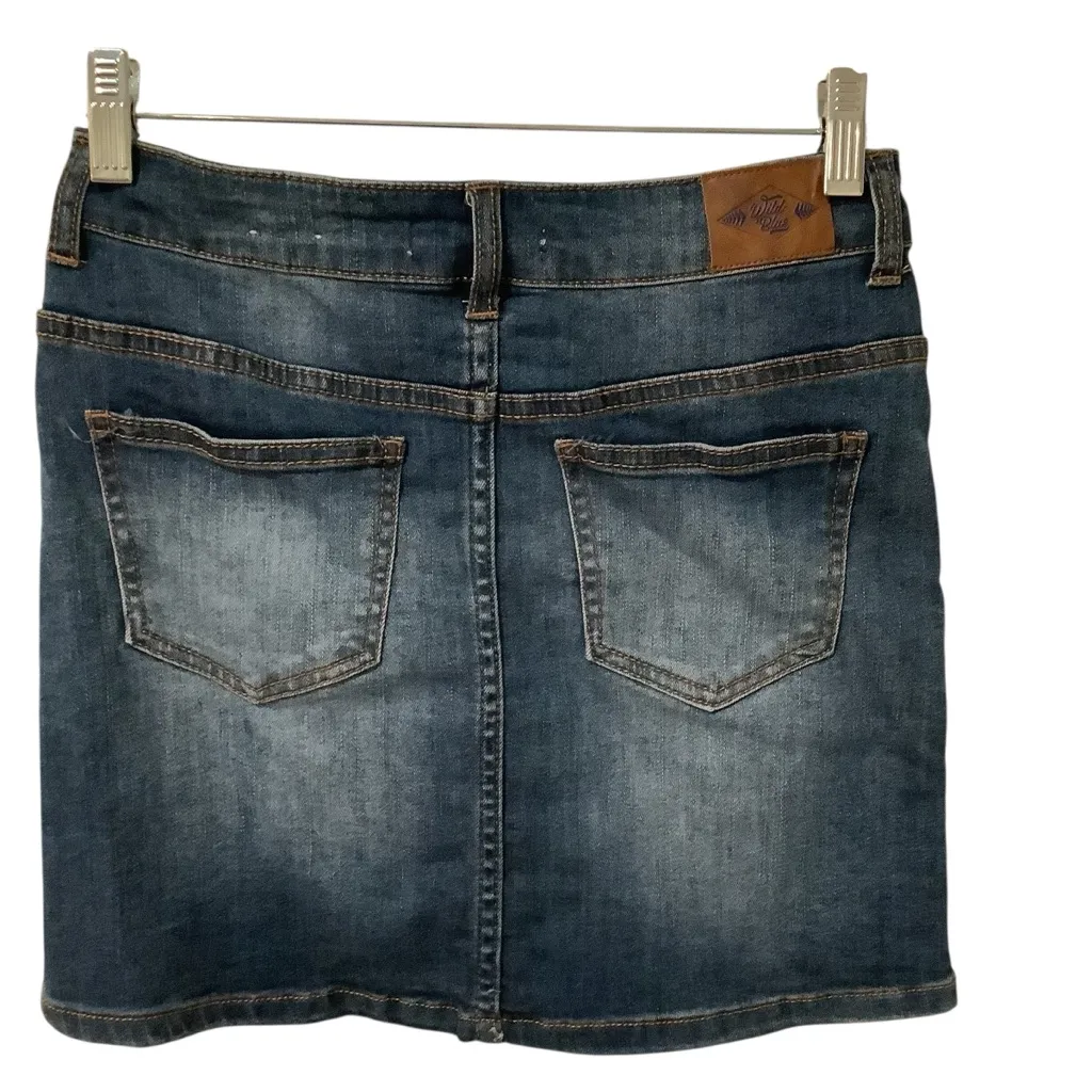 Wild Blue Denim Mini Skirt WORN ONCE Size XS - Image 2