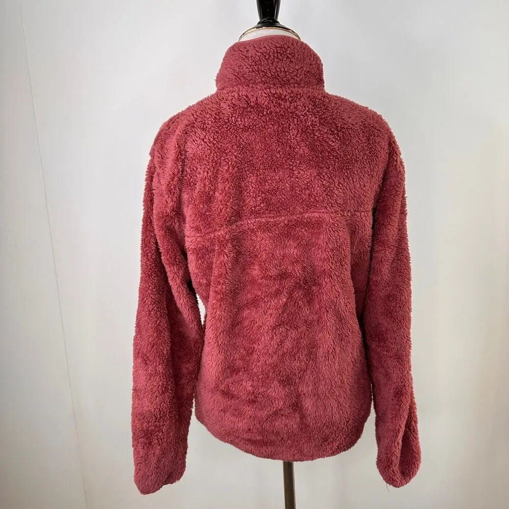 Eddie Bauer Mauve Fleece Furry Quarter Zip Pullover Size Medium - Image 5