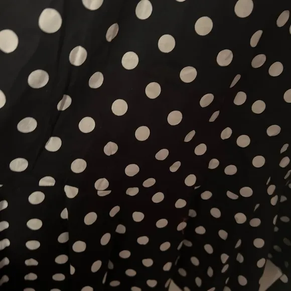 R‎ & K Originals Women's Black White Dot Dress Size 10 35" Long x 18" Pit to Pit - Image 3