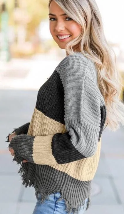 Striped Knit Sweater! Multiple Size M - Image 2