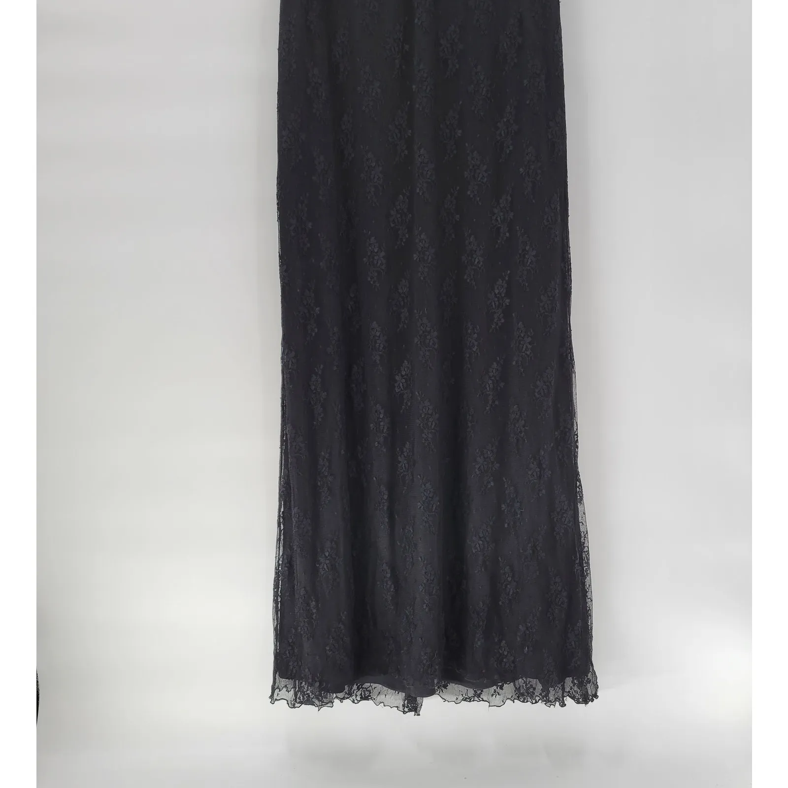 Watters & Watters Lace Formal Dress Womens 18 Black Bridal Whimsical Witchy Gown - Image 10