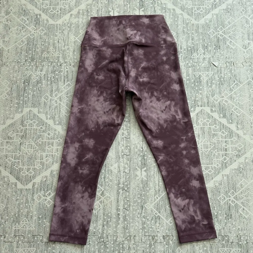 90 Degree by Reflex Ankle Cut Tie Dye Mauve High Waisted Athletic Legging Size S Purple - Image 5