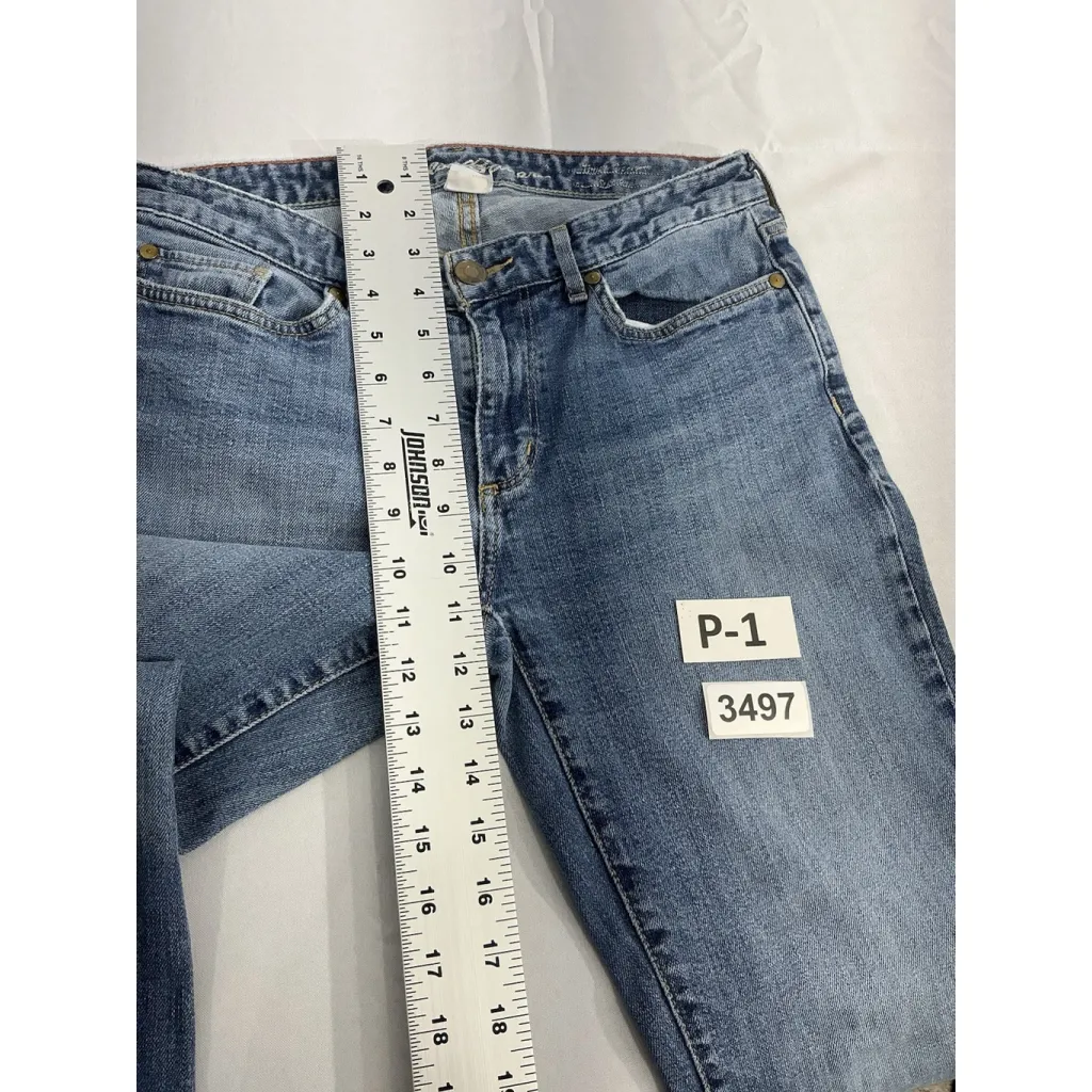 Womans Eddie Bauer Size S6 Straight Stretch Blue Jeans - Image 8