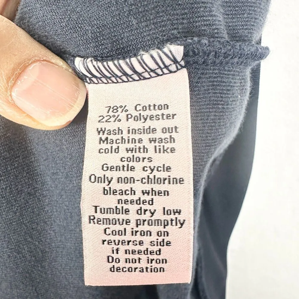 Juicy Couture Velour Full Zip Hooded Bling Jacket Size Large Navy Blue Y2K - Image 6