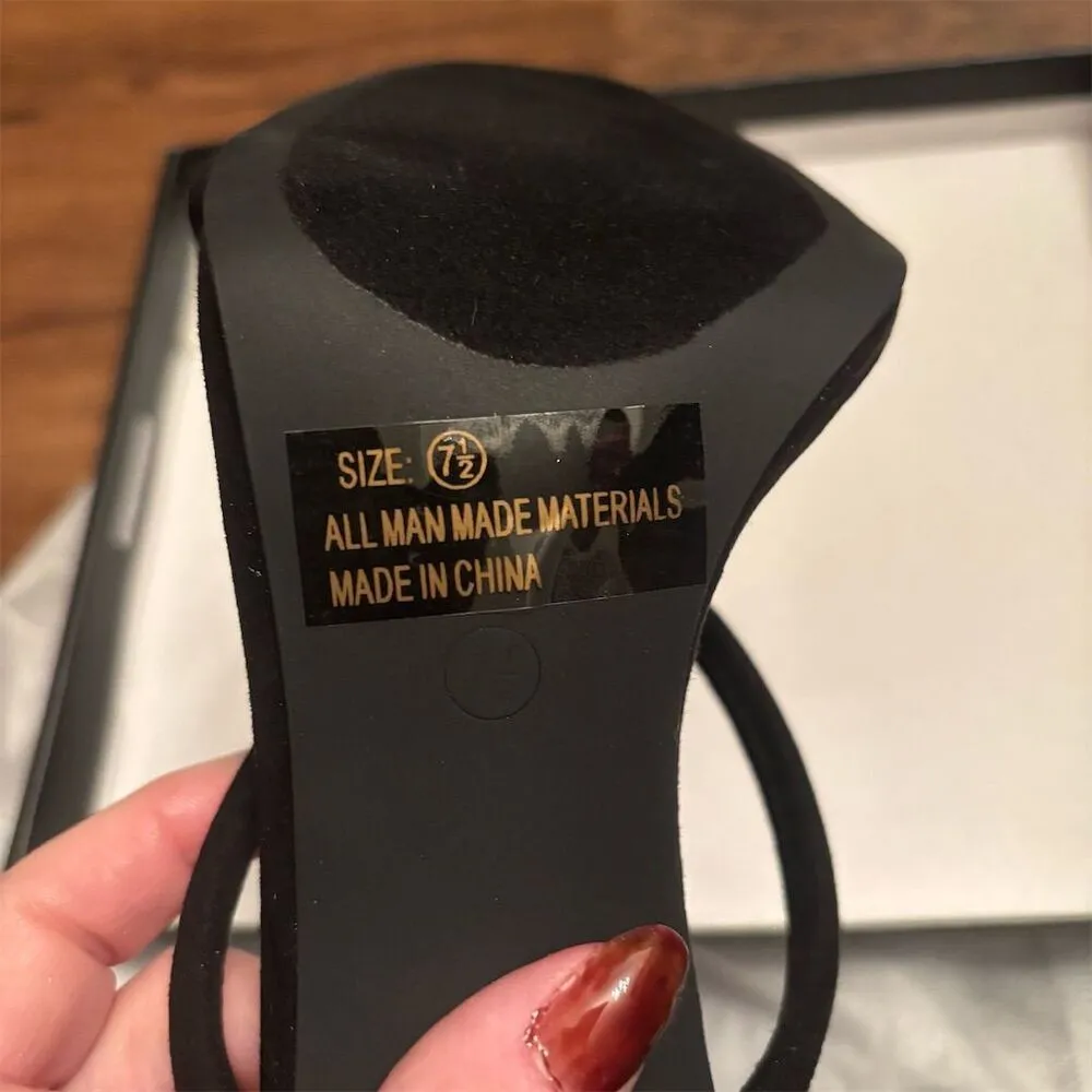 Lulus Women's theyaa Black Strappy High Heel Sandals Size 7.5 Formal - Image 12