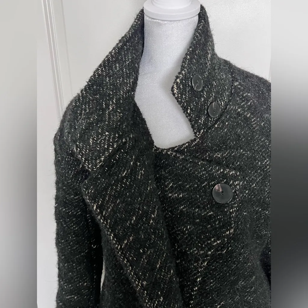 IRO Black Textured Pea Coat - Image 8