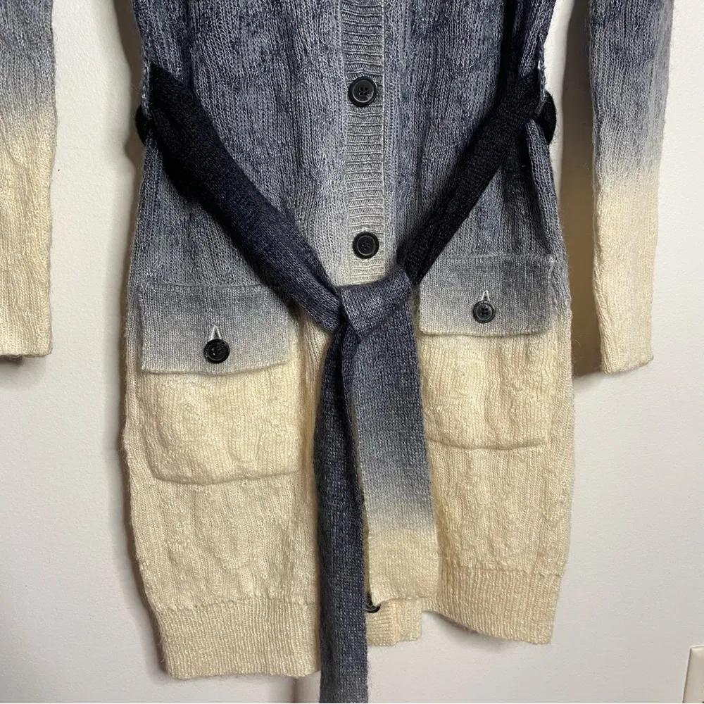 Adam by Adam Lippes wool mohair ombre longline belted sweater cardigan size XS - Image 6
