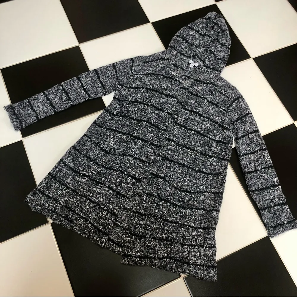 NWOT  Broome Stripe Olivine Long Popcorn Knit Hooded Cardigan Sweater XS - Image 4