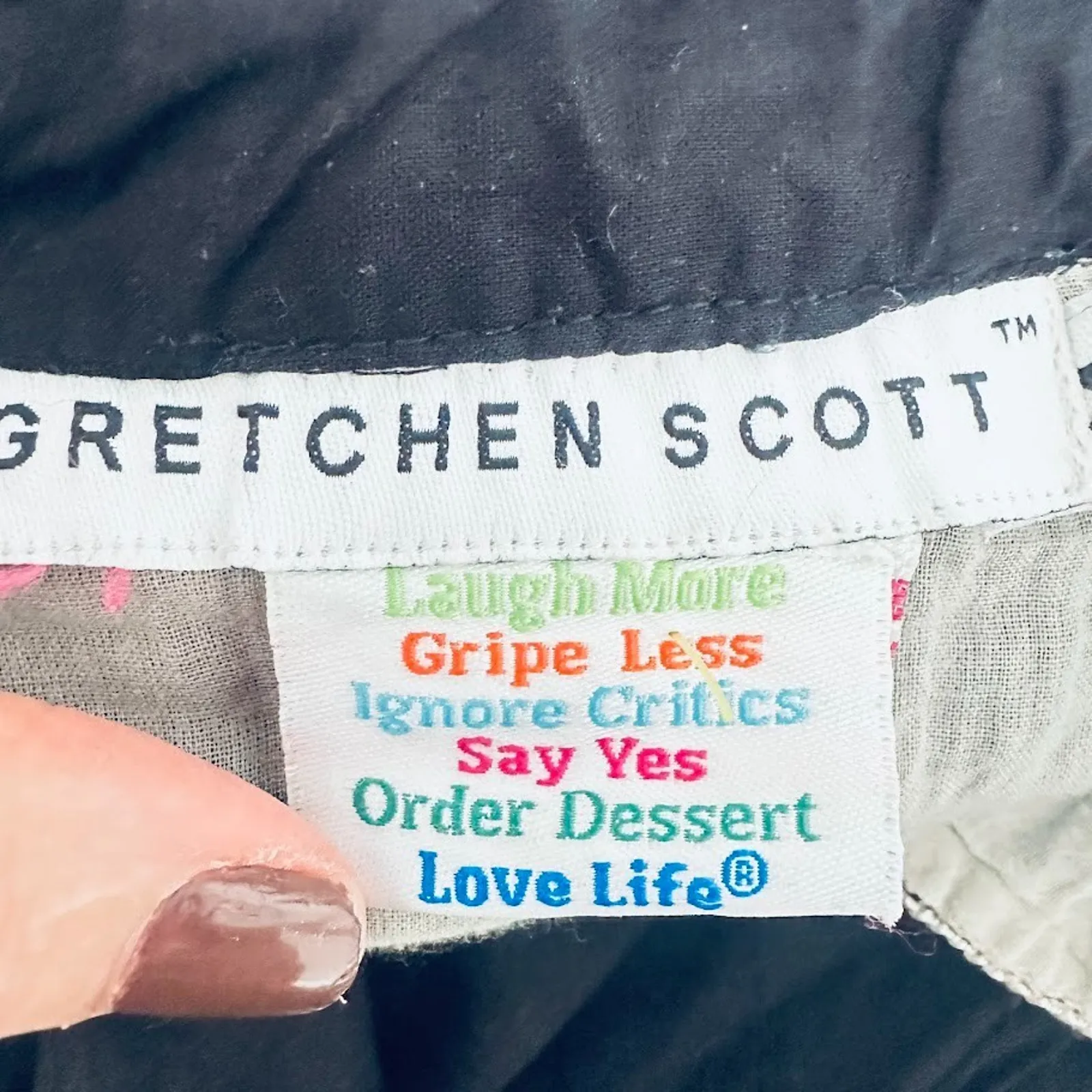 Gretchen Scott Women's Tunic Dress Black Size Medium Embroidered Pullover Cotton - Image 5