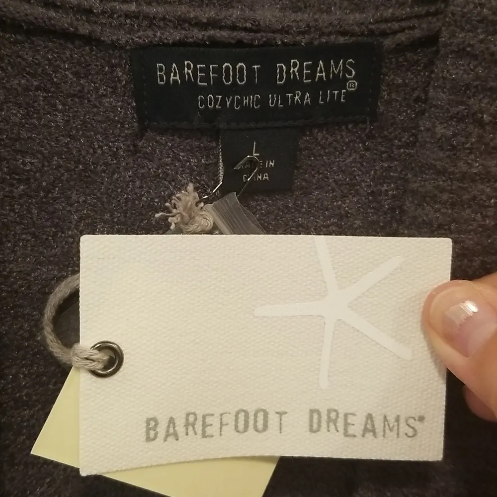 💕BAREFOOT DREAMS💕 CozyChic Drape Rib Cardigan Ultra Lite Pacific Blue L NWT - Image 14