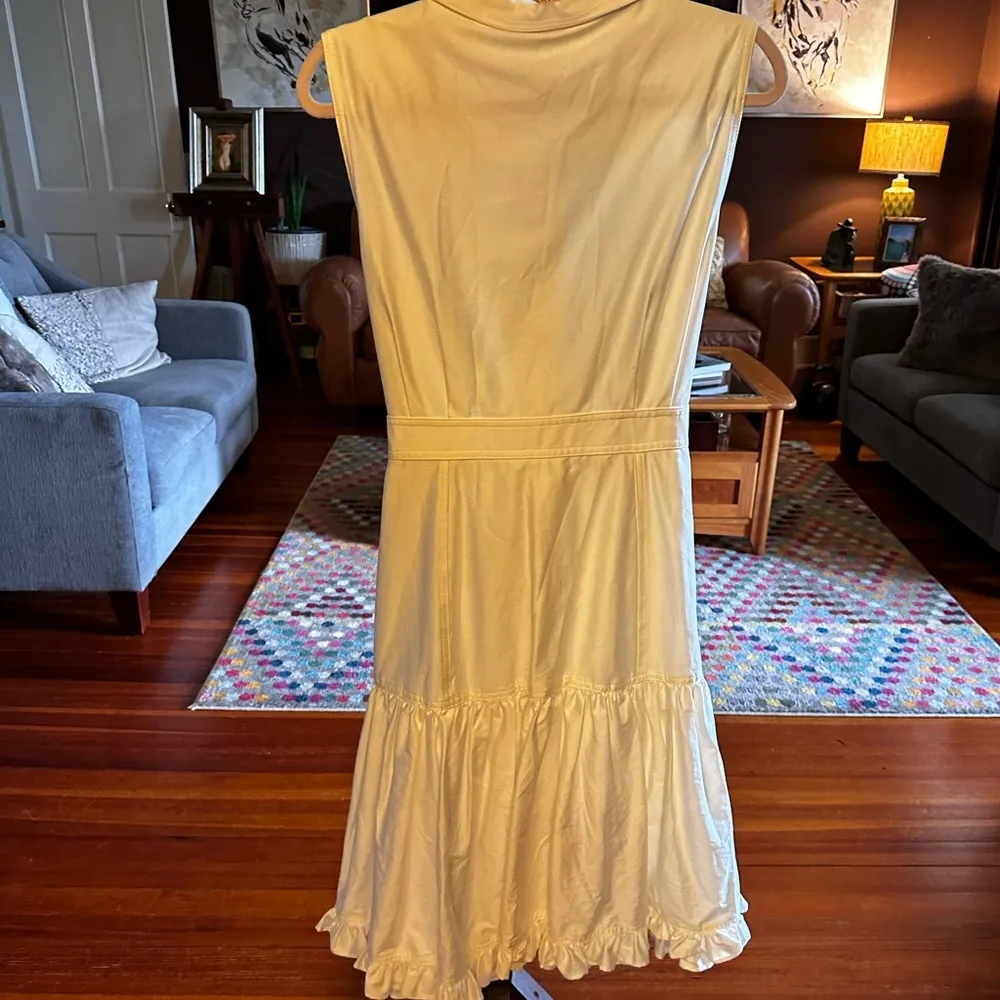Calvin Klein tiered shirt dress in ivory sz 14 - Image 6