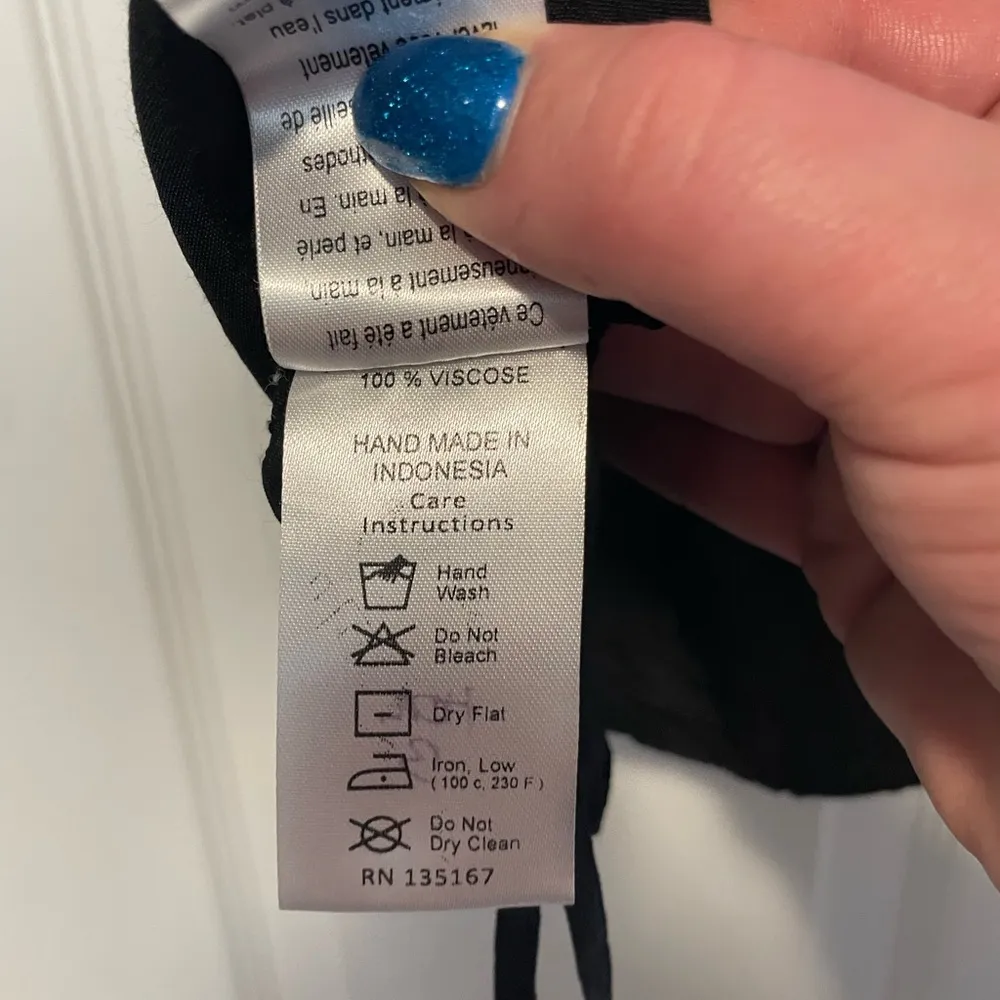 Motel Black Strappy Crop Top Large Lightweight Flowy Beach - Image 8