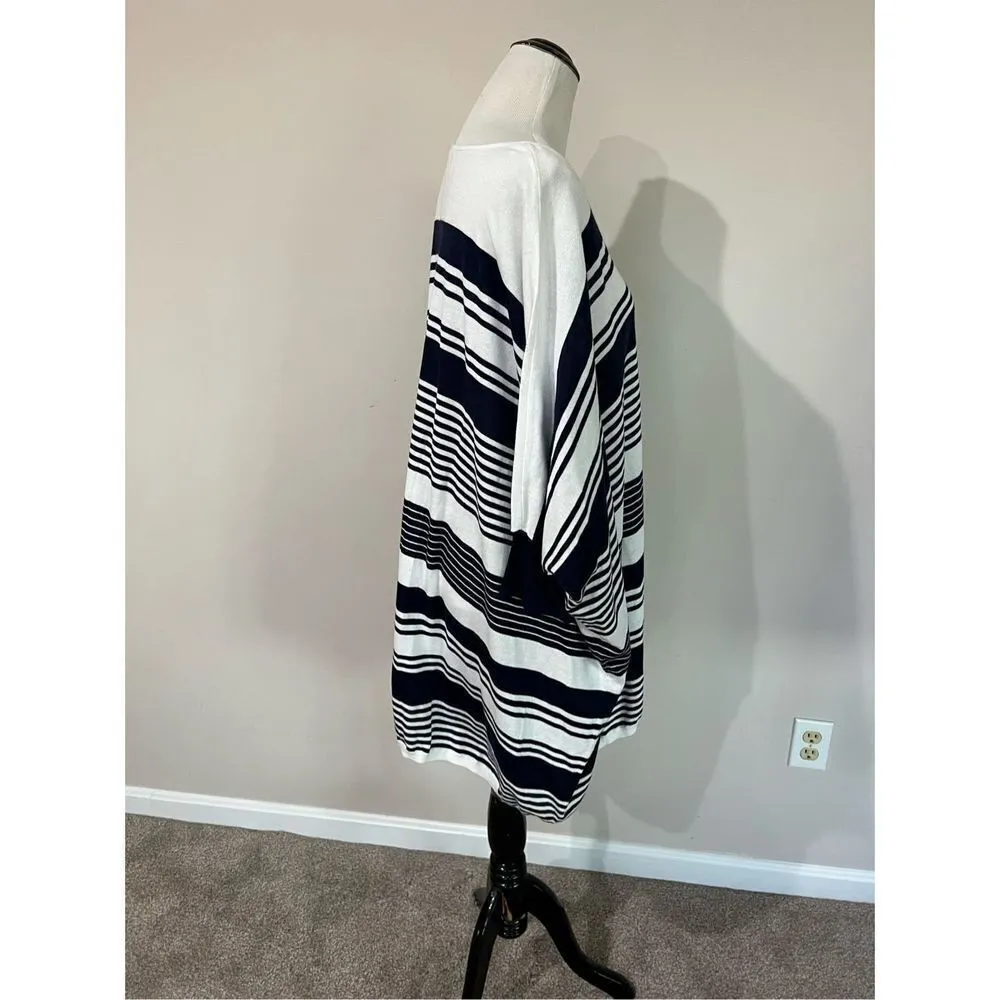 Tommy Bahama women knit top tunic coverup white/blue v-neck size L - Image 7