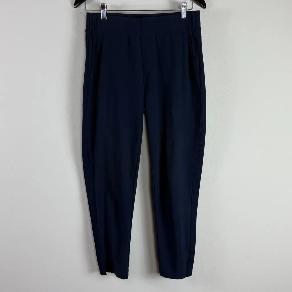 Quince Active Pull on Ribbed Side Stretch Pant Navy Blue Size‎ Small - Image 4