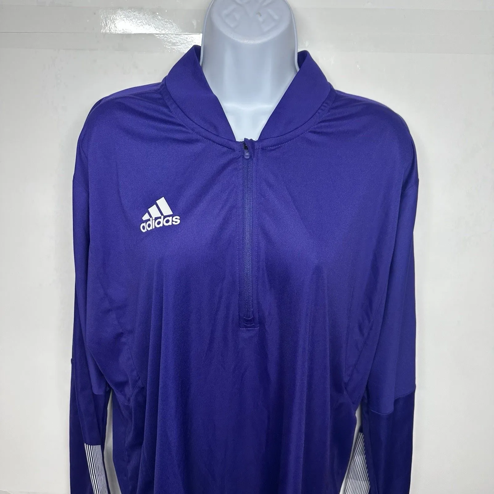 Adidas Women's Primeblue Half Zip Pullover Medium Purple Long Sleeve Top - Image 6