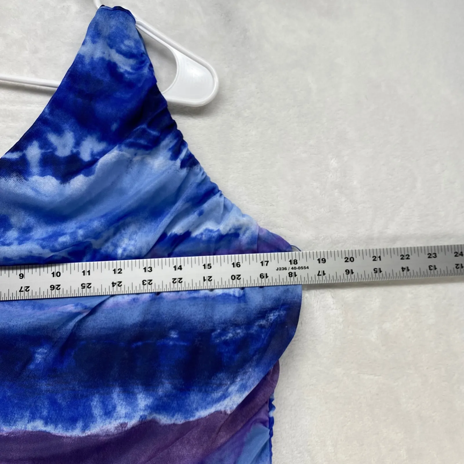 G by Giuliana Jumpsuit One Shoulder Tie Dye Wide‎ Leg Blue Purple Size L Size L - Image 4