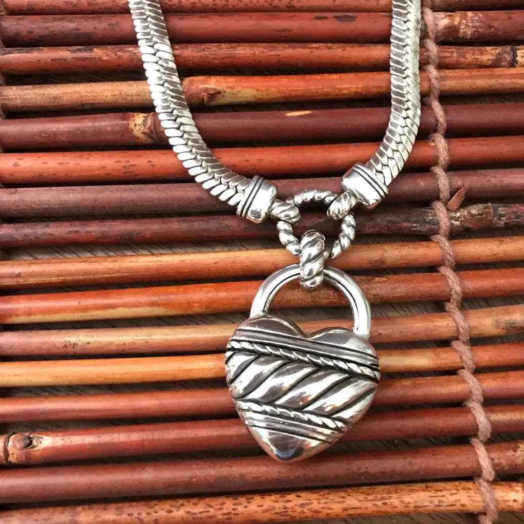 Brighton Large Puffy Heart Silver Tone Necklace - Image 6