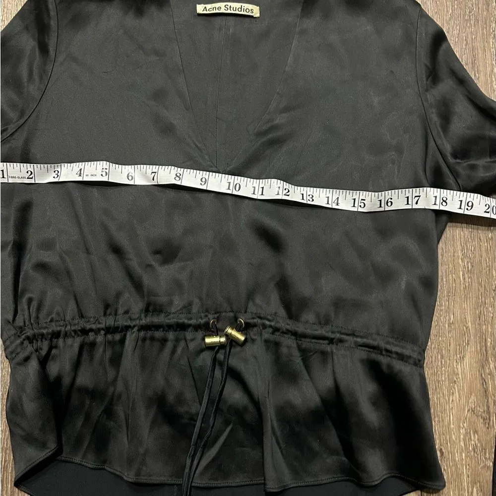 Acne Studios Black Cannes Cinch Waist Blouse - Image 8