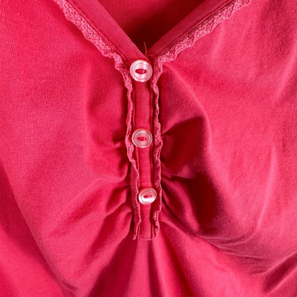 Cacique Sleepwear Lane Bryant Pink V-Neck Cap Sleeve Pajama Shirt Size 22/24 - Image 5