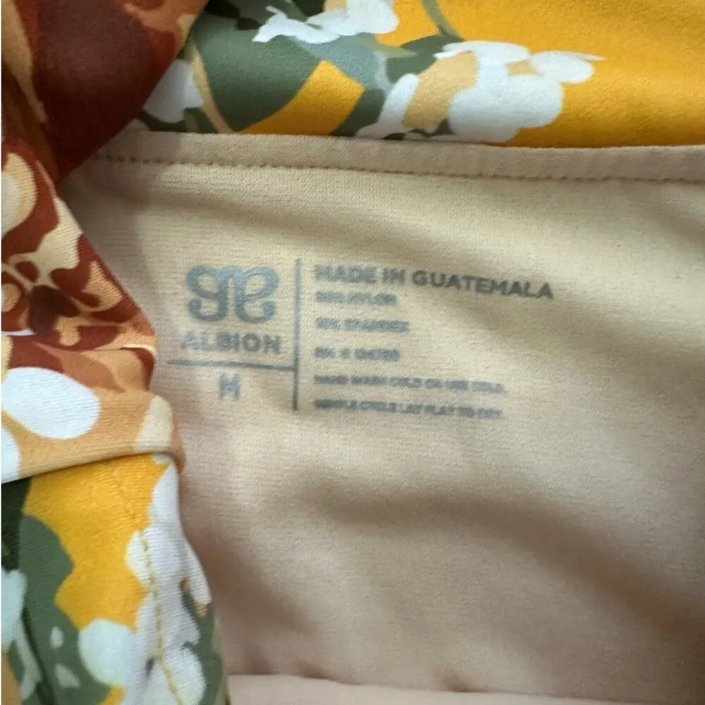 Albion Fit The Rachel Yellow Floral One-Piece Size Medium - Image 4