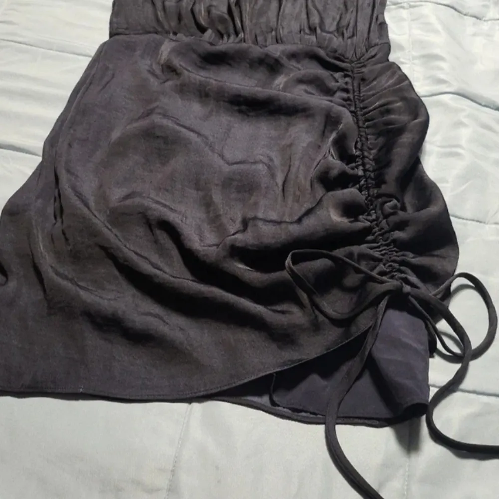 NWT Mock Neck Mini Dress W/ Front Drawstring Detail, Color Dark Navy Blue SIZE S - Image 6