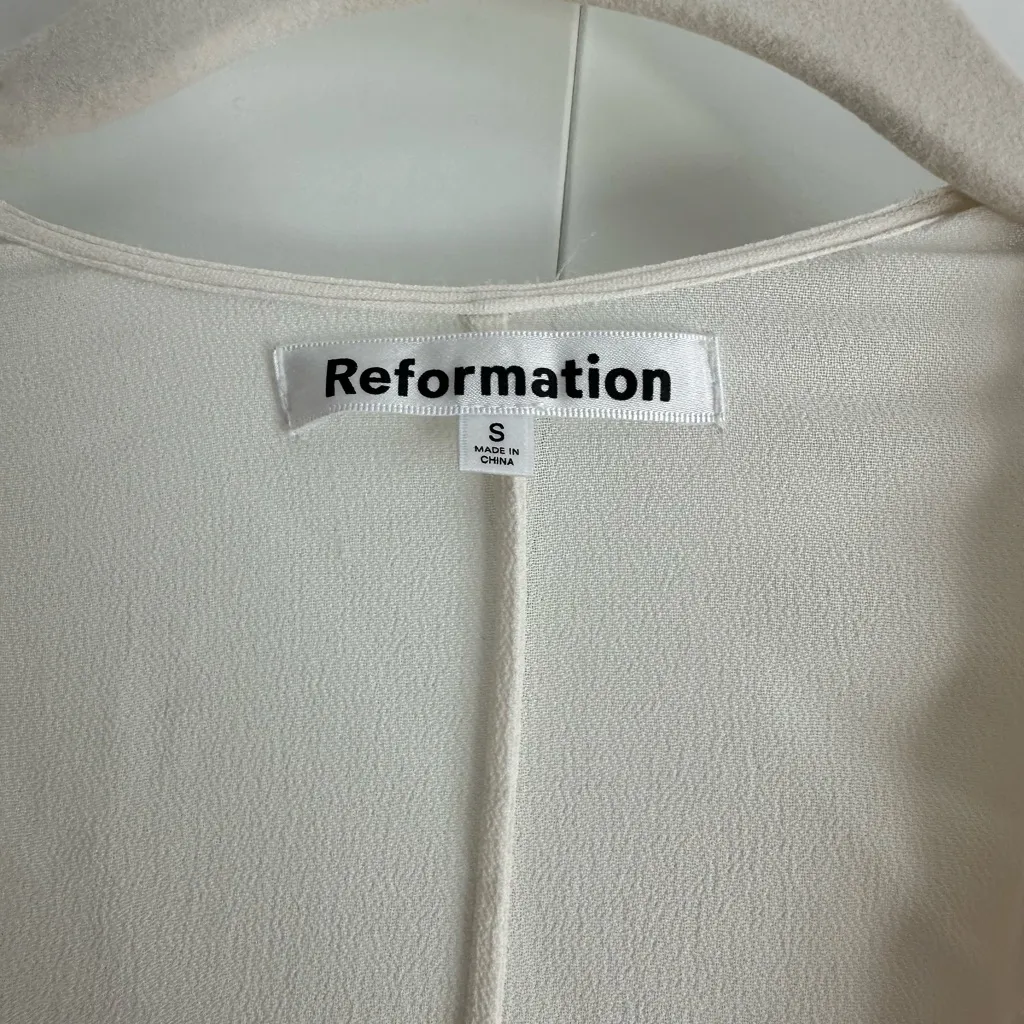 Reformation  Winslow Wrap Dress White Ivory‎ Size S - Image 7