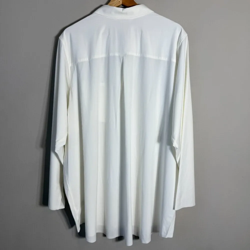 Athleta Urbanite 2.0 Button Down Top Shirt Blouse Women's 3X White Relaxed NWT - Image 12