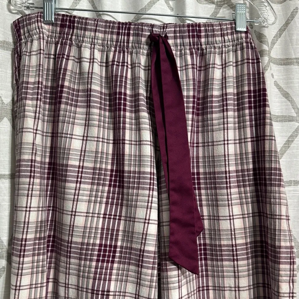 Plaid Pajama Pants with Burgundy Accents Red Size undefined - Image 2