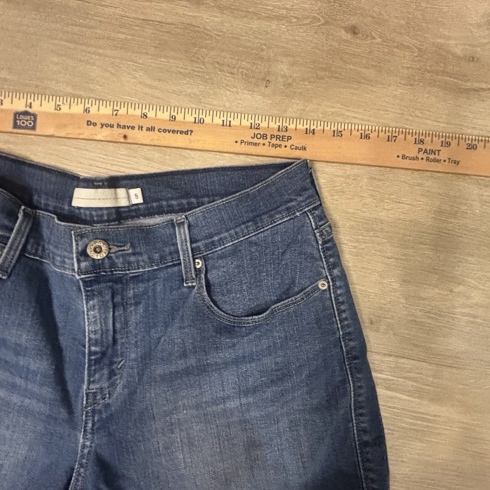 Levi's Denim Shorts 8 Womens Blue Jean Cut Off Summer Casual Medium Wash Stretch - Image 3