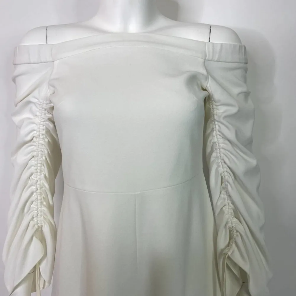 TIBI White Off the Shoulder Midi Dress - Image 95