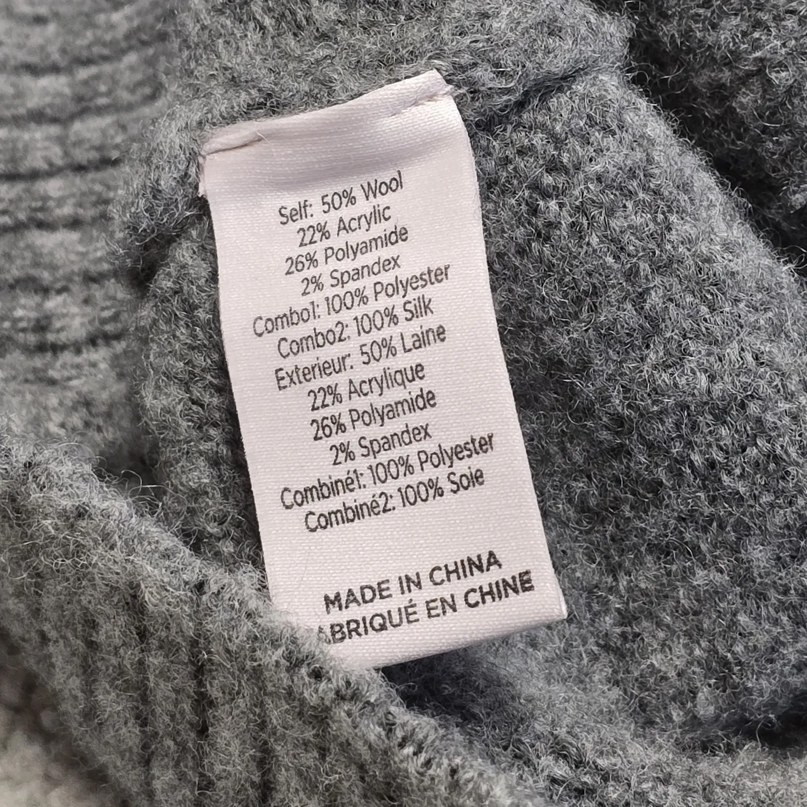 Cinq À Sept Atlas Lace Cinch‎ Sleeve Knit Cardigan Wool Blend Heather Gray Sz M - Image 8