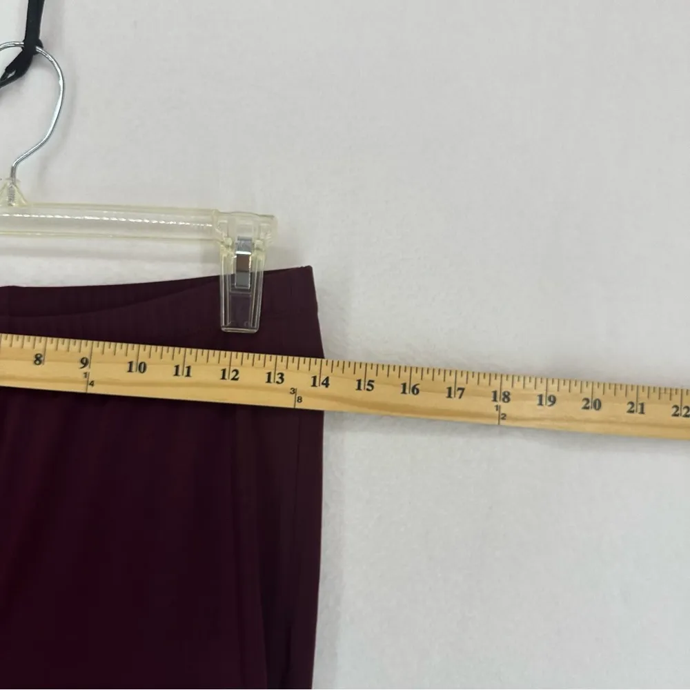 Forever 21 Wide Leg Flare Stretch Casual Pants Women’s Large Maroon - Image 4