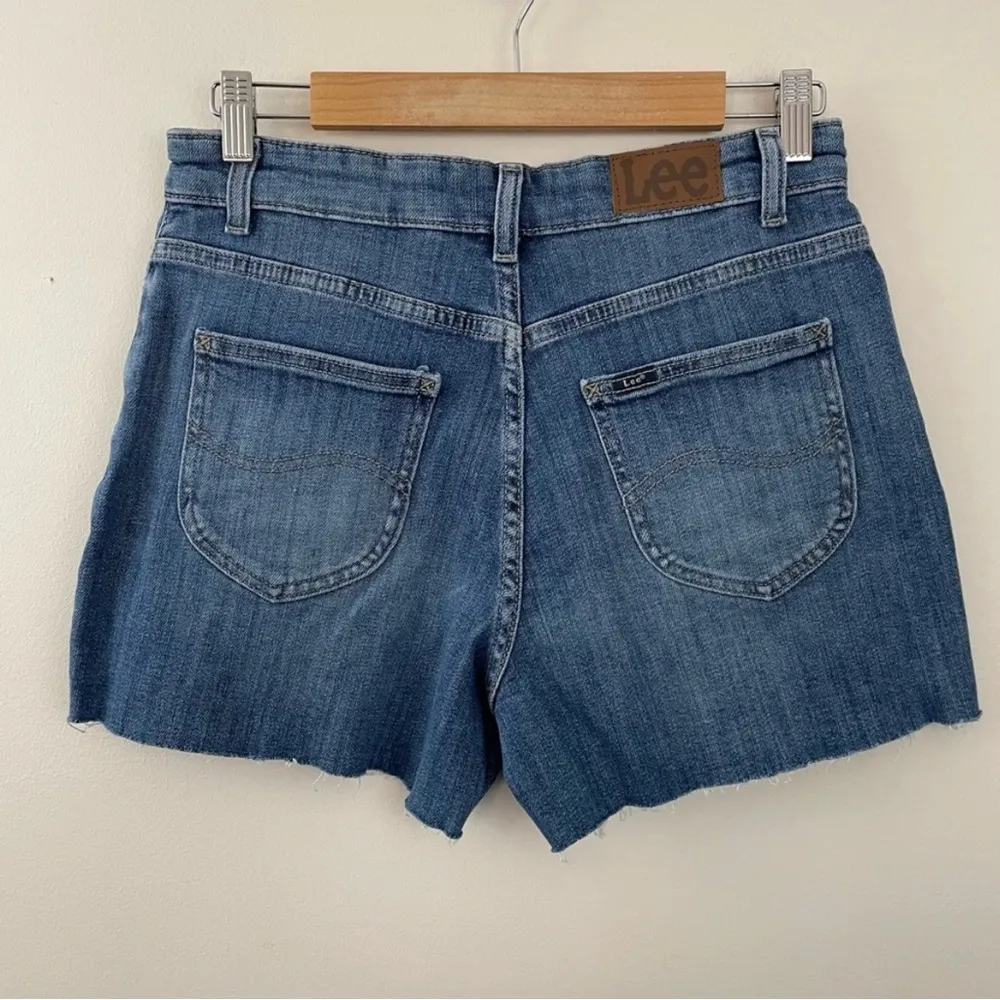 High Rise Relaxed Fit Stretch Denim Jean cutoffs cut off shorts Blue 10 new - Image 2