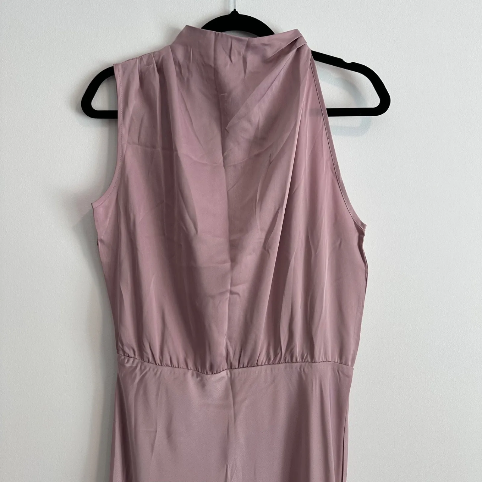 PrettyGarden High Neck Sleeveless Maxi Dress Women's Medium Purple Satin New - Image 2